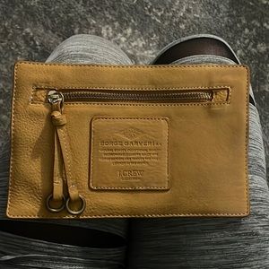 J Crew (Borge Garveri) beautiful mustard colored, leather, one pocket clutch.